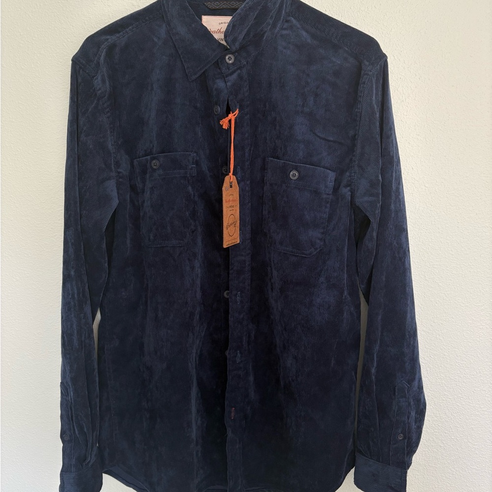 Weatherproof Dark Blue Corduroy Shirt